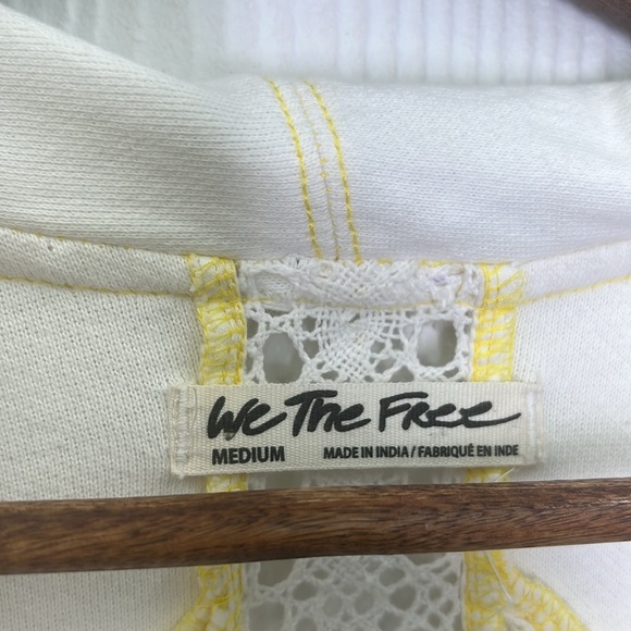 Free People - Lost Cause Cream And Yellow Crochet Design Cardigan Size Medium - Picture 12 of 15